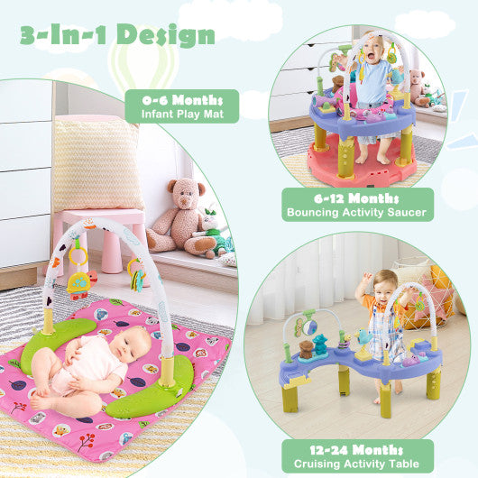 3-in-1 Baby Activity Center with 3-position for 0-24 Months-Green - Set Shop and Smile