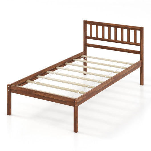 Twin/Full/Queen Size Wood Bed Frame with Headboard and Slat Support-Full Size - Set Shop and Smile