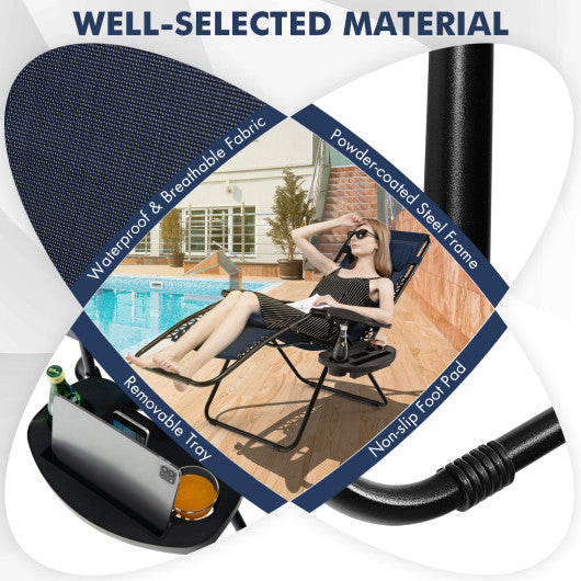 Outdoor Folding Zero Gravity Reclining Lounge Chair-Blue