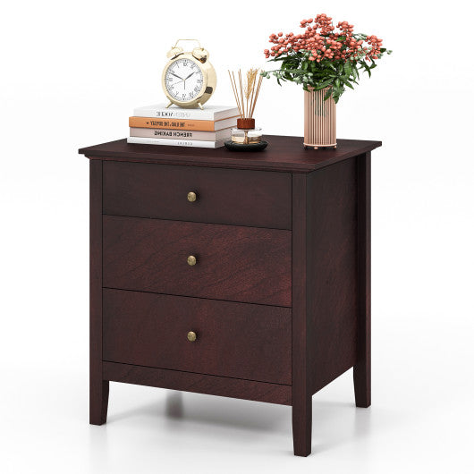 3 Drawers Nightstand Beside End Side Table Accent Table - Set Shop and Smile