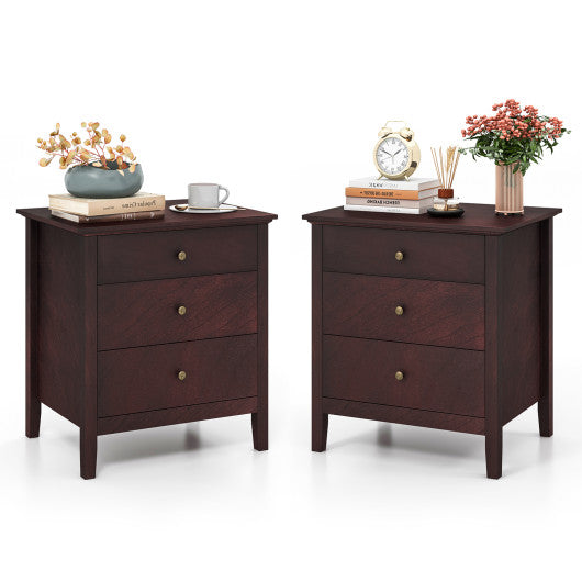 3 Drawers Nightstand Beside End Side Table Accent Table - Set Shop and Smile