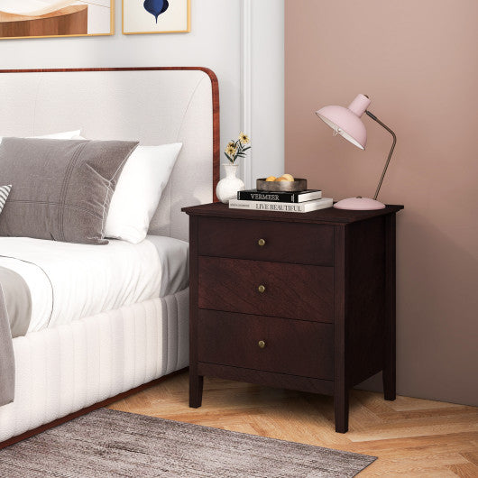 3 Drawers Nightstand Beside End Side Table Accent Table - Set Shop and Smile