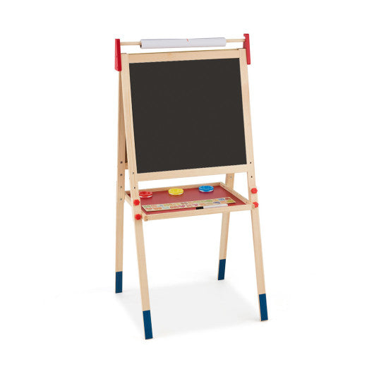 All-in-One Wooden Height Adjustable Kid's Art Easel - Set Shop and Smile