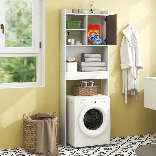 4-Tier Space-saving Toilet Sorage Cabinet with Open Shelves - Set Shop and Smile