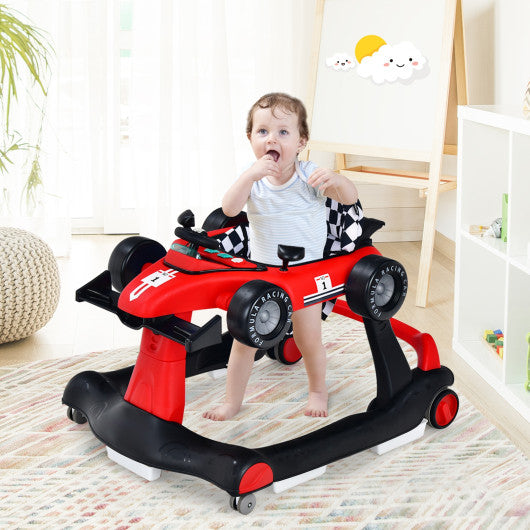 4-in-1 Foldable Activity Push Walker with Adjustable Height-Black - Set Shop and Smile