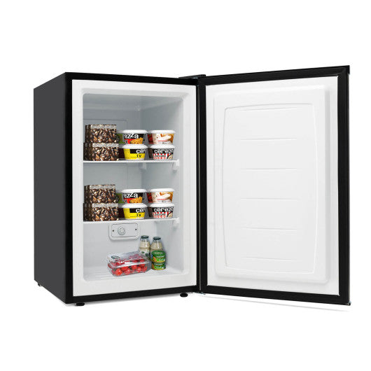 3 Cubic Feet Compact Upright Freezer with Stainless Steel Door - Set Shop and Smile
