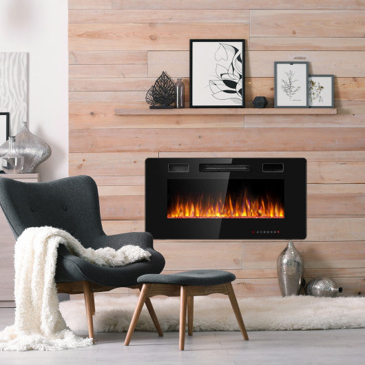 36 Inch Ultra Thin Wall Mounted Electric Fireplace - Set Shop and Smile