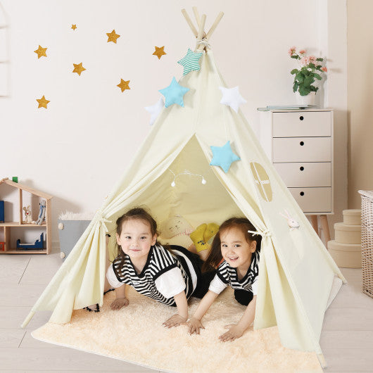 Foldable Kids Canvas Teepee Play Tent - Set Shop and Smile