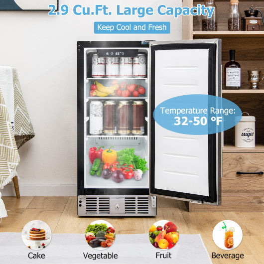 Compact Refrigerator with Adjustable Thermostat and Stainless Steel Door-Silver - Set Shop and Smile