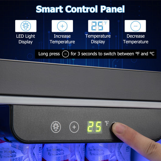 Compact Refrigerator with Adjustable Thermostat and Stainless Steel Door-Silver - Set Shop and Smile