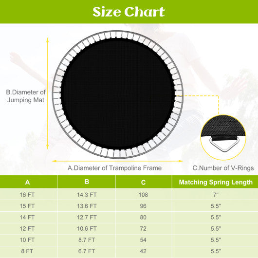 High-Elastic PP Replacement Jumping Mat-12 ft - Set Shop and Smile