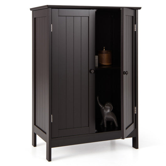 Bathroom Floor Storage Double Door Cupboard Cabinet-Brown - Set Shop and Smile
