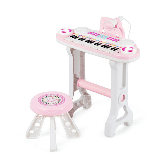 37-key Kids Electronic Piano Keyboard Playset-Pink - Set Shop and Smile
