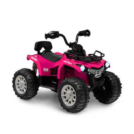 12V Kids Ride On ATV 4 Wheeler with MP3 and Headlights-Pink - Set Shop and Smile