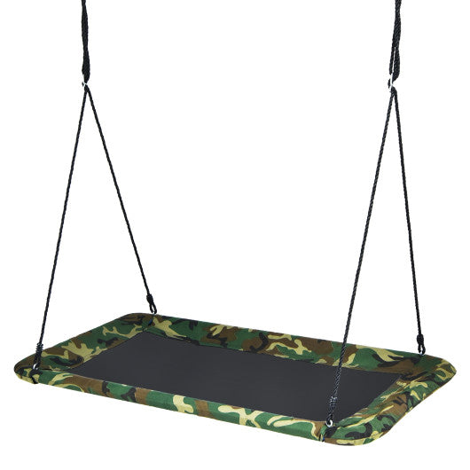 60 Inches Platform Tree Swing Outdoor with 2 Hanging Straps-Camouflage - Set Shop and Smile
