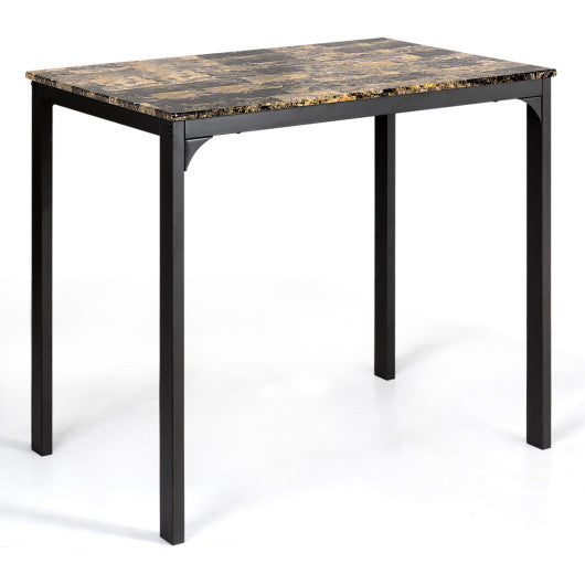 3 Piece Counter Height Dining Set Faux Marble Table - Set Shop and Smile
