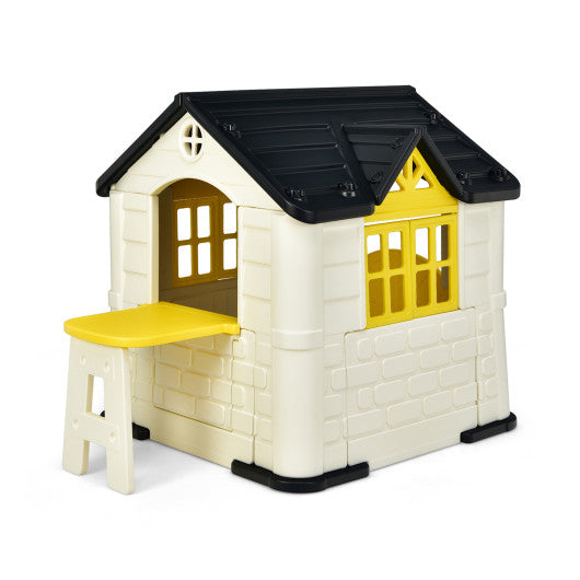 Kid’s Playhouse Pretend Toy House For Boys and Girls 7 Pieces Toy Set-Yellow - Set Shop and Smile