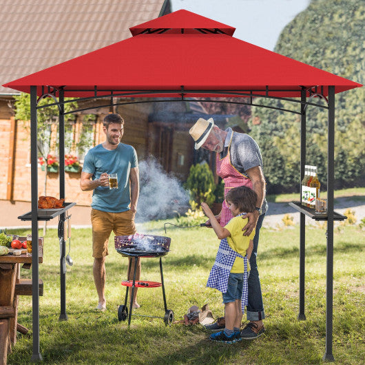 8 x 5 Feet 2-Tier BBQ Grill Gazebo Barbecue Canopy - Set Shop and Smile