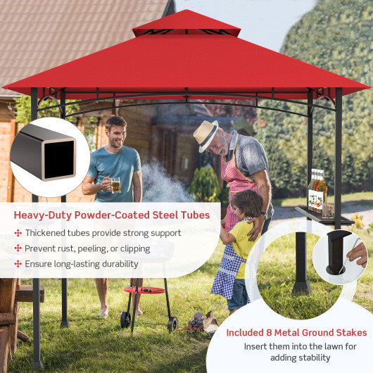 8 x 5 Feet 2-Tier BBQ Grill Gazebo Barbecue Canopy - Set Shop and Smile