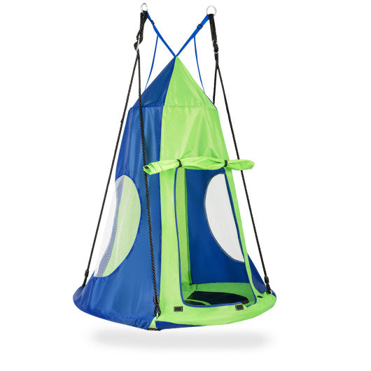 2-in-1 40 Inch Kids Hanging Chair Detachable Swing Tent Set-Green - Set Shop and Smile