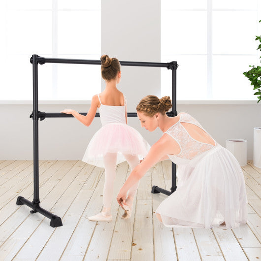 4 Feet Double Ballet Barre Bar with Adjustable Height-Silver - Set Shop and Smile