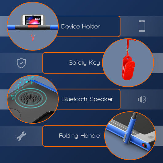 2-in-1 Folding Treadmill with Remote Control and LED Display-Blue - Set Shop and Smile