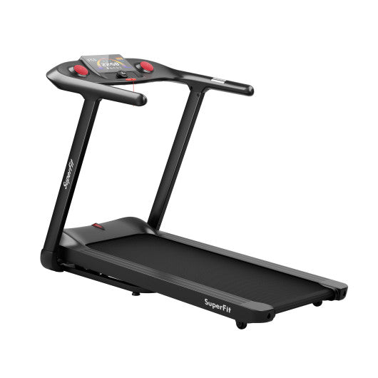 4.75HP Folding Treadmill with Preset Programs Touch Screen Control-Black - Set Shop and Smile