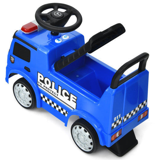 Mercedes Benz Kids Ride On Push Licensed Police Car-Blue - Set Shop and Smile