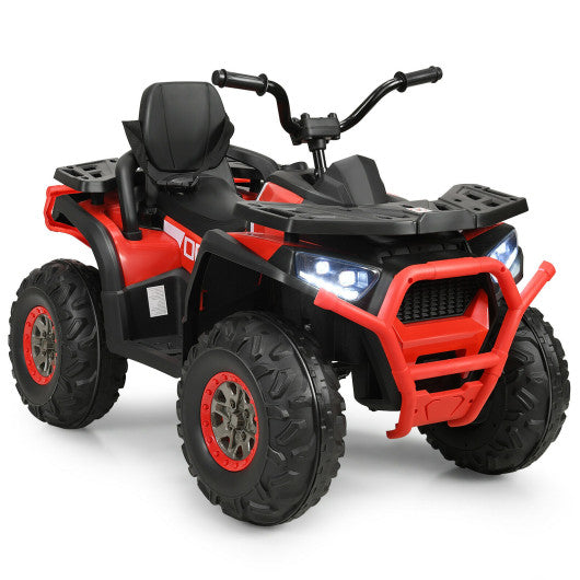 12 V Kids Electric 4-Wheeler ATV Quad with MP3 and LED Lights-Red - Set Shop and Smile