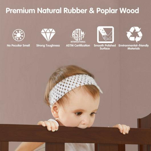 2-in-1 Classic Convertible Wooden Toddler Bed with 2 Side Guardrails for Extra Safety-Brown at Set Shop and Smile