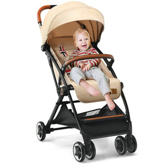 Lightweight Aluminium Frame Baby Stroller with Net-Beige at Set Shop and Smile