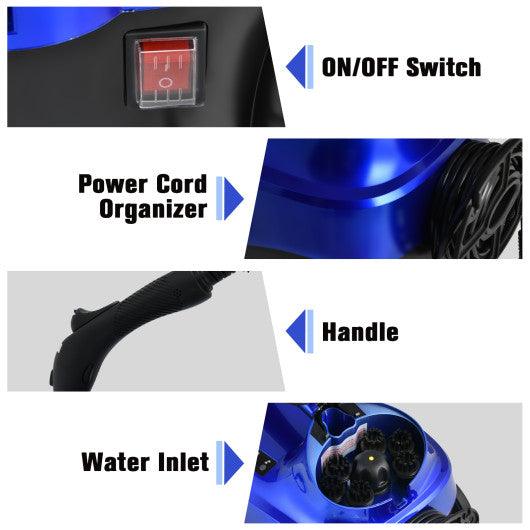 2000W Heavy Duty Multi-purpose Steam Cleaner Mop with Detachable Handheld Unit-Blue at Set Shop and Smile
