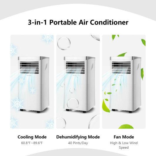 8000 BTU 3-in-1 Portable Air Conditioner with Remote Control-White at Set Shop and Smile