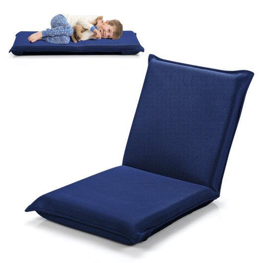 Adjustable 6 positions Folding Lazy Man Sofa Chair Floor Chair-Navy at Set Shop and Smile