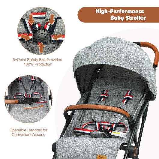 Lightweight Aluminium Frame Baby Stroller with Net-Gray at Set Shop and Smile