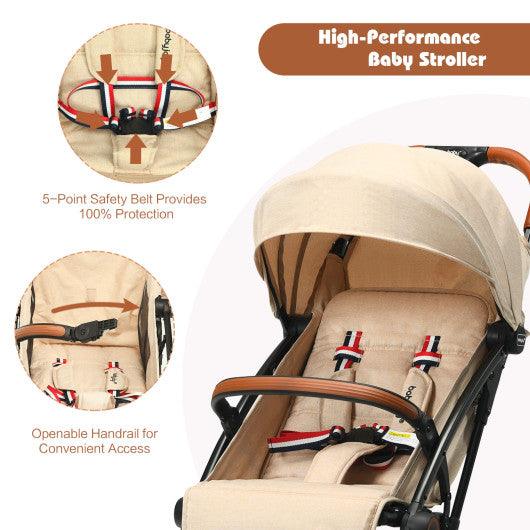 Lightweight Aluminium Frame Baby Stroller with Net-Beige at Set Shop and Smile
