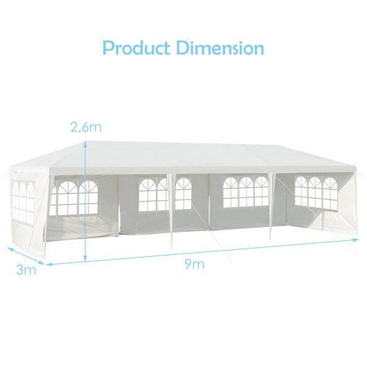 10 x 30 Feet Canopy Tent with 5 Removable Sidewalls for Party Wedding at Set Shop and Smile