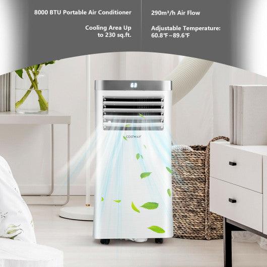 8000 BTU 3-in-1 Portable Air Conditioner with Remote Control-White at Set Shop and Smile