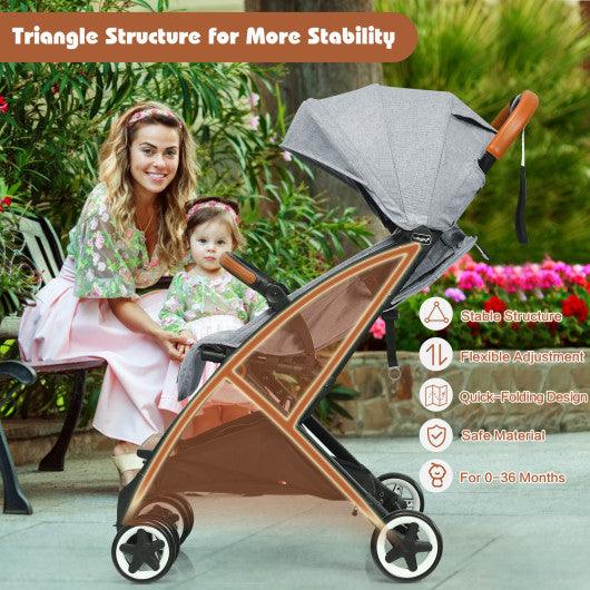 Lightweight Aluminium Frame Baby Stroller with Net-Gray at Set Shop and Smile