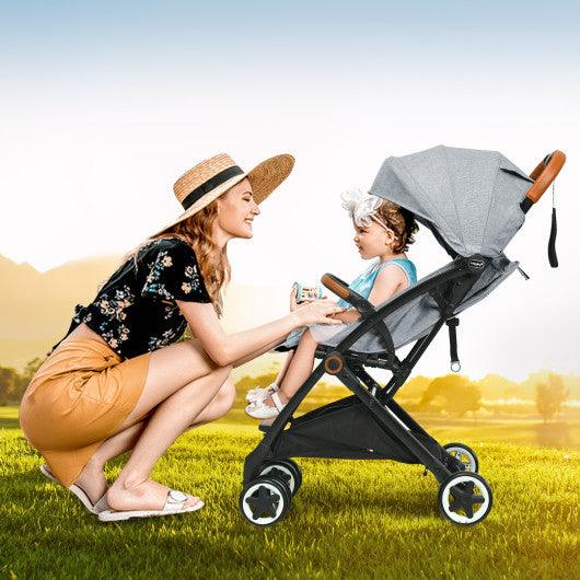 Lightweight Aluminium Frame Baby Stroller with Net-Gray at Set Shop and Smile