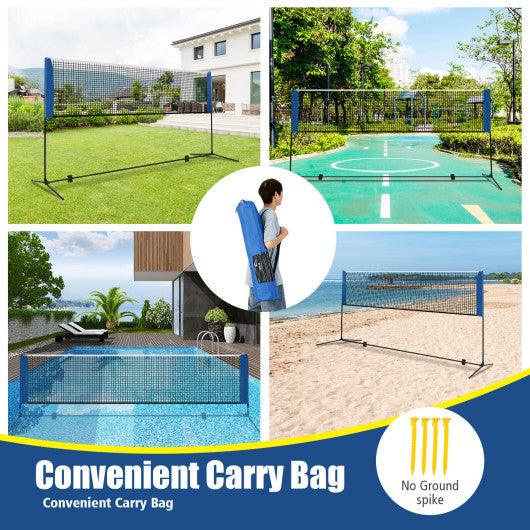 10/14 Feet Adjustable Badminton Racket Set with Portable Carry Bag-10 Feet at Set Shop and Smile