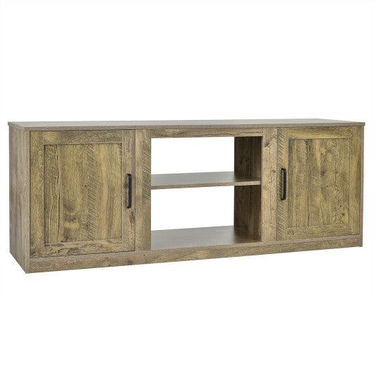 58 Inch TV Stand with 1500W Faux Fireplace for TVs up to 65 Inch-Natural at Set Shop and Smile