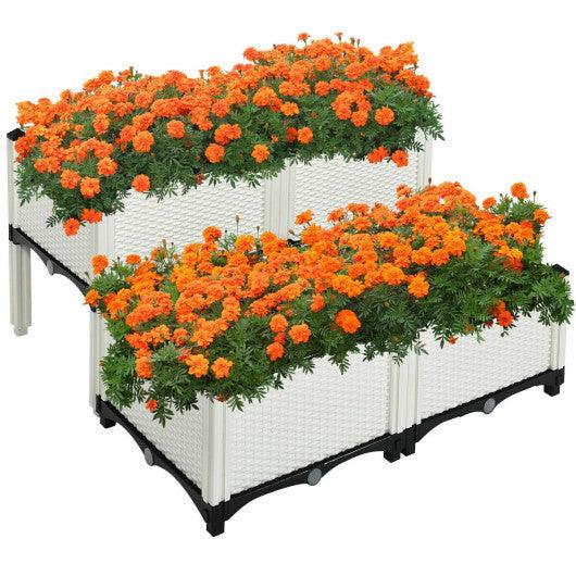 Set of 4 Elevated Flower Vegetable Herb Grow Planter Box at Set Shop and Smile