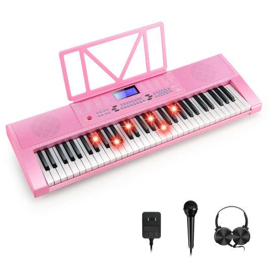 61-Key Electric Piano Keyboard for Beginner-Pink at Set Shop and Smile