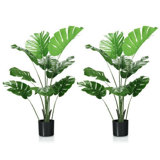 2 Pack Artificial Monstera Deliciosa Tree with 10 Leaves of Different Sizes at Set Shop and Smile