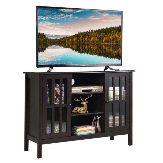 Wooden TV Stand Console Cabinet for 50 Inch TV-Brown at Set Shop and Smile