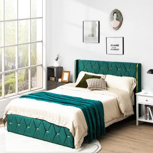 Queen/Full Size Upholstered Platform Bed Frame with Adjustable Headboard-Full Size at Set Shop and Smile