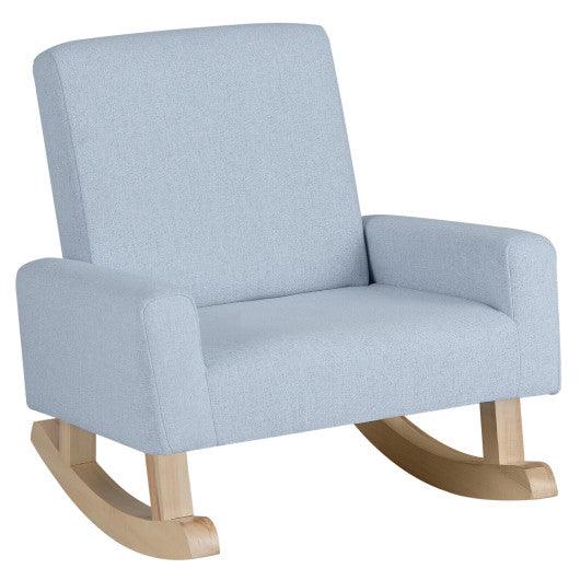 Kids Rocking Chair with Solid Wood Legs-Blue at Set Shop and Smile