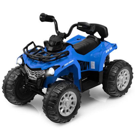 12V Kids Ride On ATV 4 Wheeler with MP3 and Headlights-Blue at Set Shop and Smile