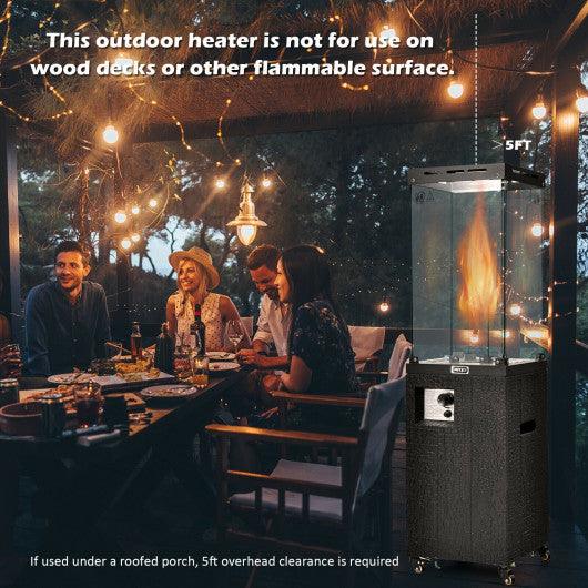 41 000 BTU Propane Patio Heater with Lockable Wheels-Black at Set Shop and Smile